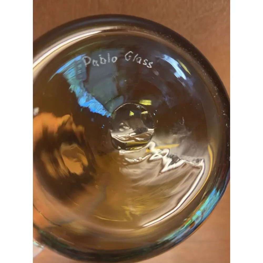 Pablo Glass Handblown Studio Art Tapered Vase 12